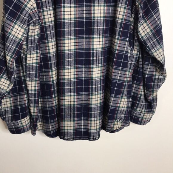 L.L. Bean flannel plaid long sleeve cotton button down shirt size XXL - Picture 8 of 9
